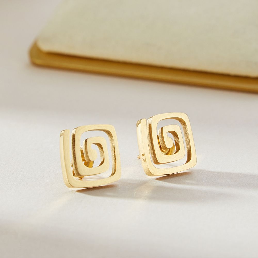 CHIC SPIRAL STUD EARRINGS (PAIR)