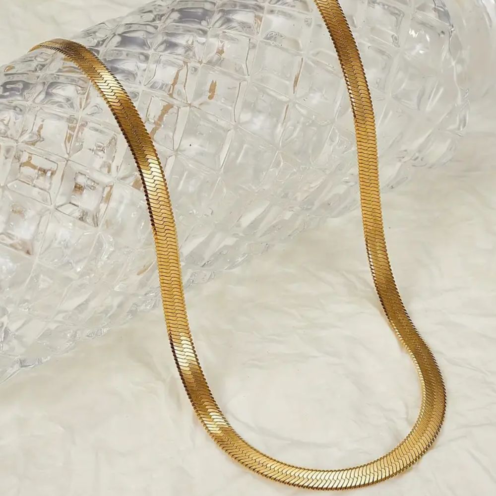 GOLD HERRINGBONE NECKLACE - Alonna's Legging Land