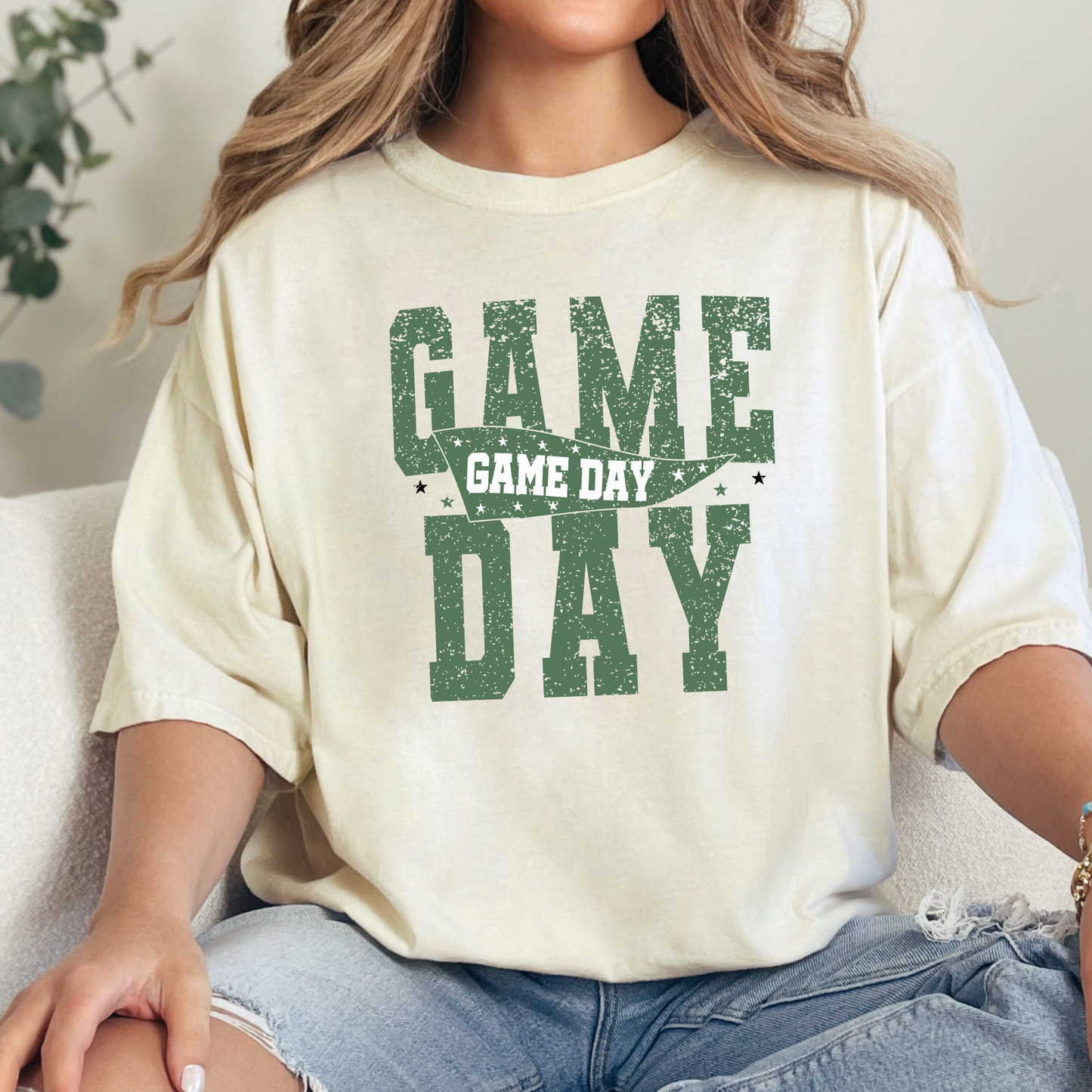 Wholesale Preppy Game Day Graphic Tee - Ivory