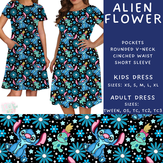 Batch #449 - Magical Faves 15 - Closes 11/19 - ETA early Jan - Alien Flower Womens & Girls Dresses
