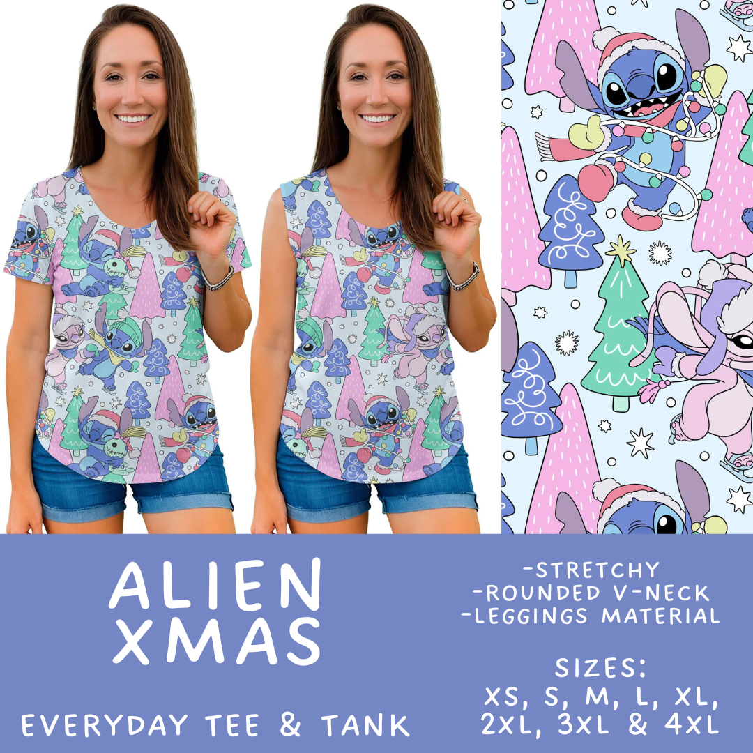 Batch #558 - Magical Character Christmas - Closes 7/20 - ETA mid/late Sept - Alien Xmas Everyday Tank & Tee
