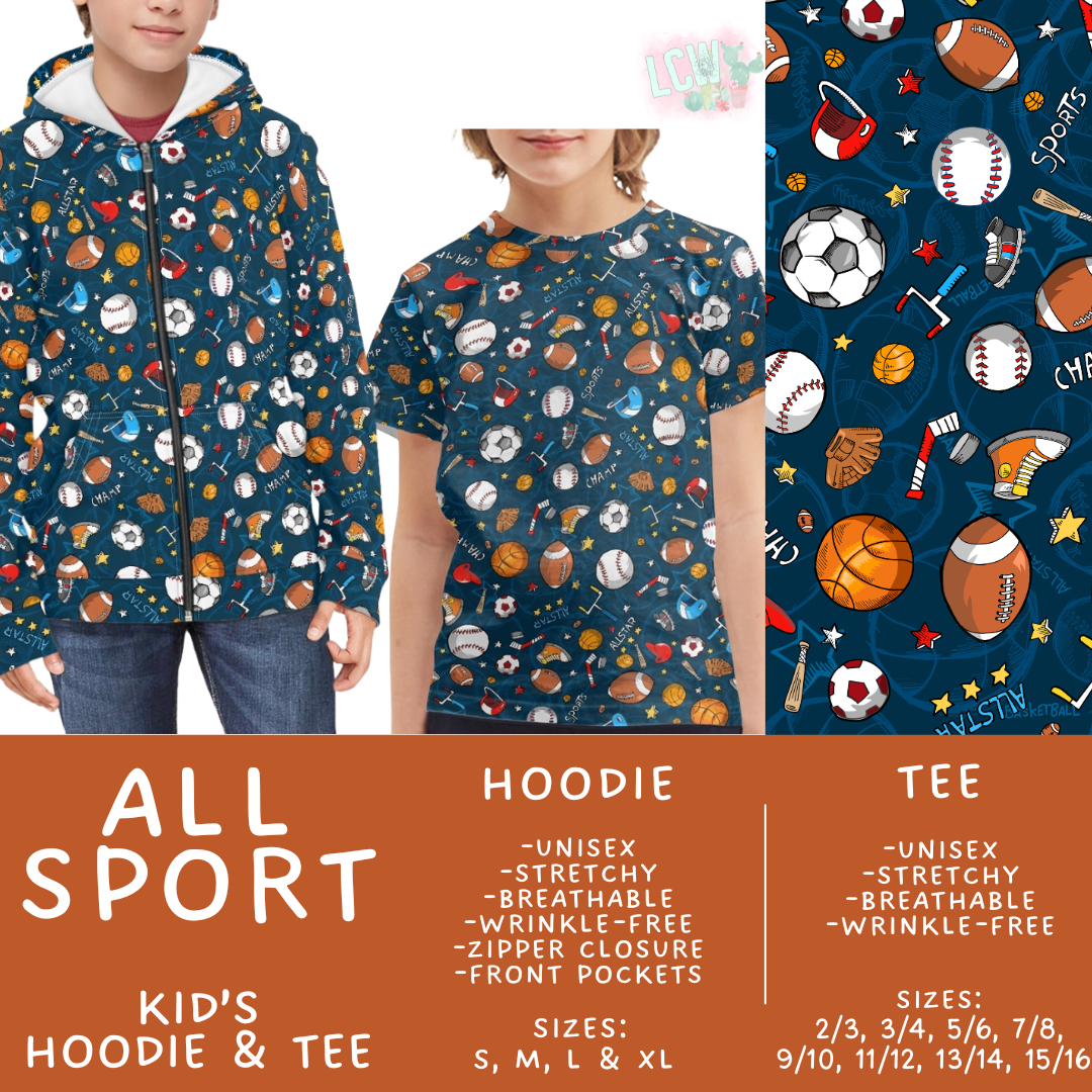 Batch #563 - Made for Play Collection - Closes 7/31 - ETA late Sept - All Sport Kid's Unisex Hoodie & Tee