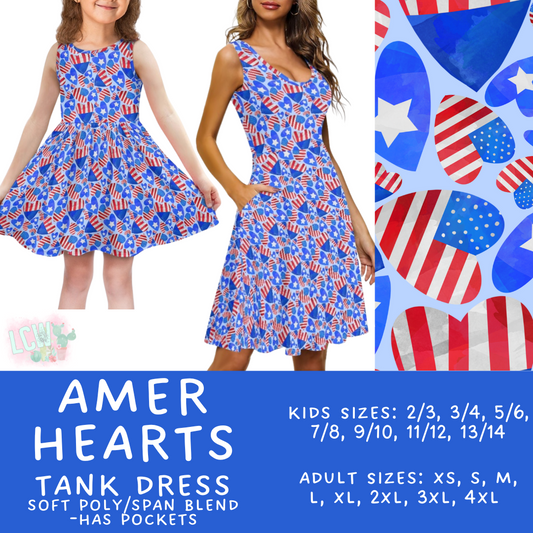 Batch #335 - RWB Tank Dresses - Closes 5/8 - ETA mid June - Amer Hearts Women's & Girl's Tank Dress