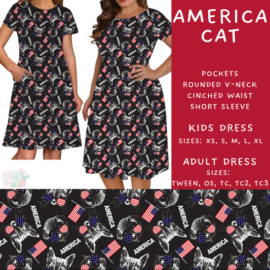 Batch #337 - USA Faves - Closes 5/7 - ETA mid June - America Cat Adult & Kids Dresses