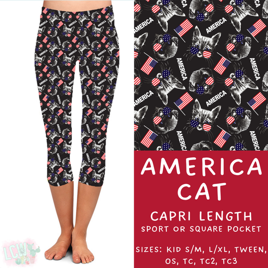 Batch #337 - USA Faves - Closes 5/7 - ETA mid June - America Cat Capri Length Leggings