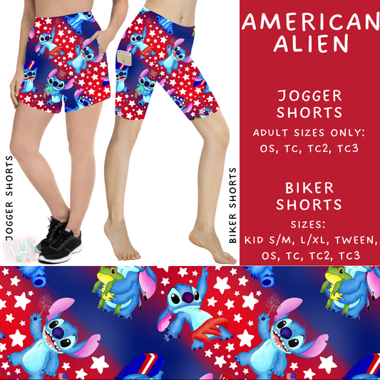 Batch #338 - Magical 4th of July - Closes 5/7 - ETA mid June - American Alien Biker & Jogger Shorts