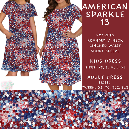 Batch #337 - USA Faves - Closes 5/7 - ETA mid June - American Sparkle 13 Adult & Kids Dresses