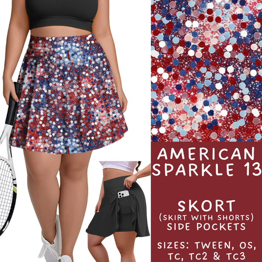 Batch #337 - USA Faves - Closes 5/7 - ETA mid June - American Sparkle 13 Skort