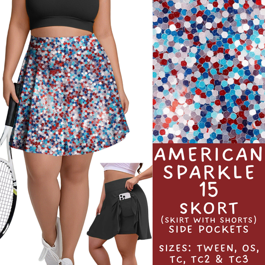 Batch #337 - USA Faves - Closes 5/7 - ETA mid June - American Sparkle 15 Skort