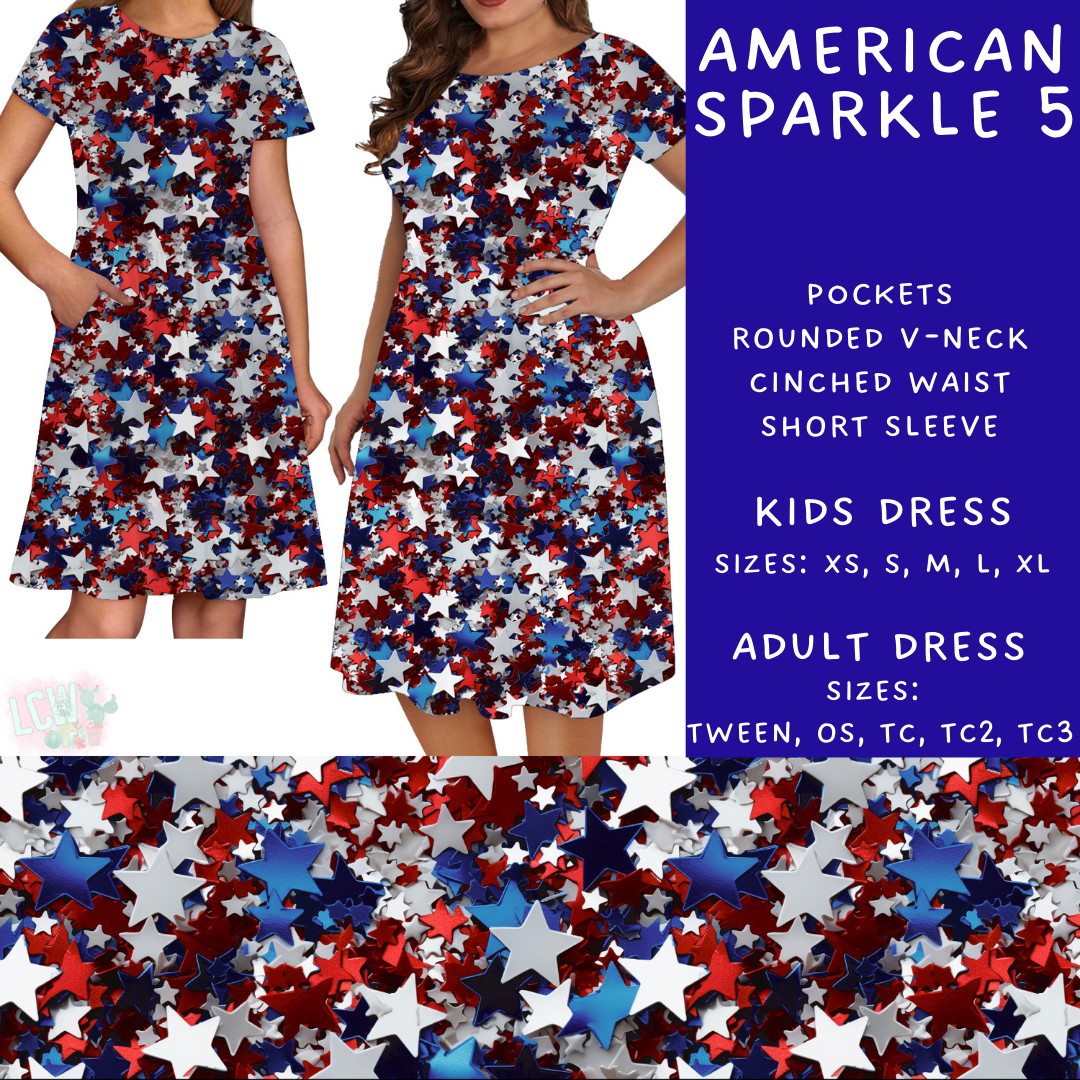 Batch #337 - USA Faves - Closes 5/7 - ETA mid June - American Sparkle 5 Adult & Kids Dresses