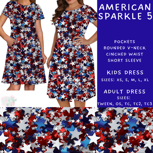 Batch #337 - USA Faves - Closes 5/7 - ETA mid June - American Sparkle 5 Adult & Kids Dresses
