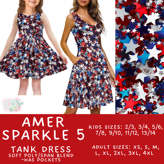 Batch #335 - RWB Tank Dresses - Closes 5/8 - ETA mid June - Amer Sparkle 5 Women's & Girl's Tank Dress