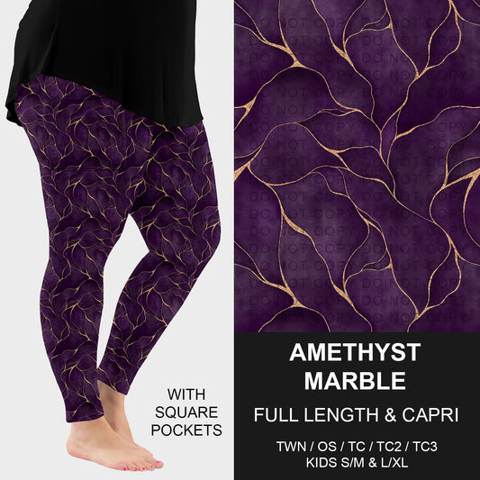 B261 - Preorder Amethyst Marble Leggings w/ Pockets (Closes 11/16. ETA: late Jan.)