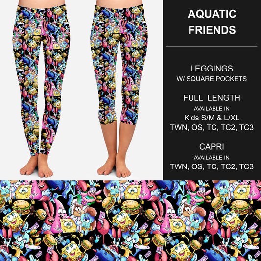 B153 - Preorder Aquatic Friends Leggings w/ Pockets (Closes 5/19. ETA late July)