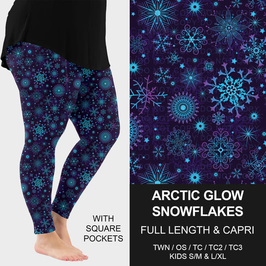 B313 - Preorder Arctic Glow Snowflakes Leggings w/ Pockets (Closes 9/20. ETA: late Nov.)