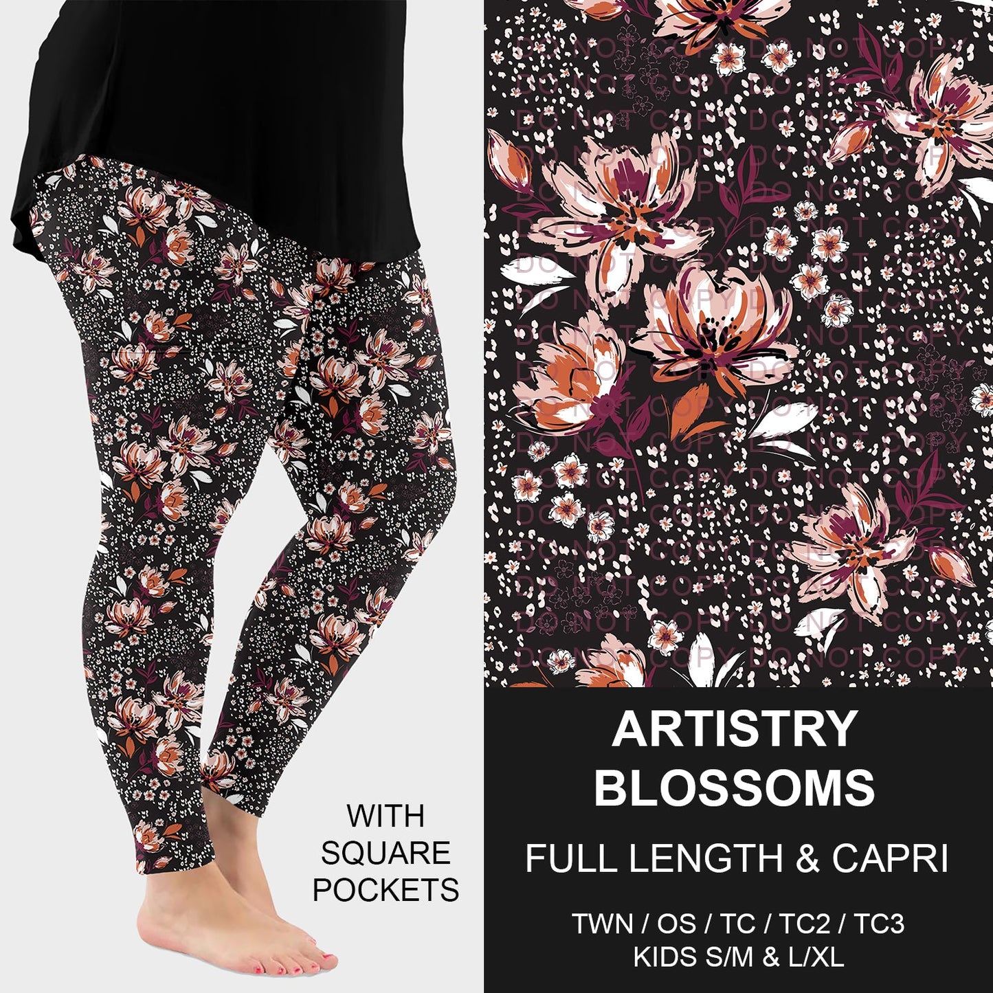 B264 - Preorder Artistry Blossom Leggings w/ Pockets (Closes 12/07. ETA: early Feb.)