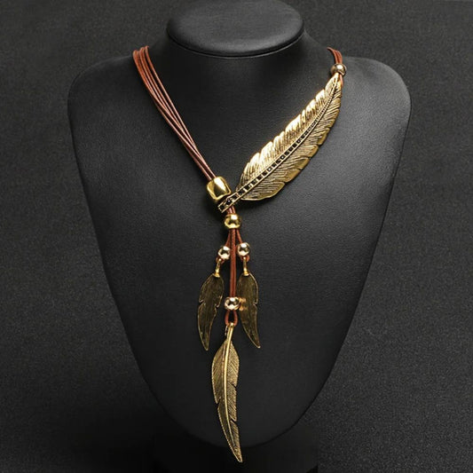 BOHEMIAN LEAF ROPE NECKLACE - Alonna's Legging Land