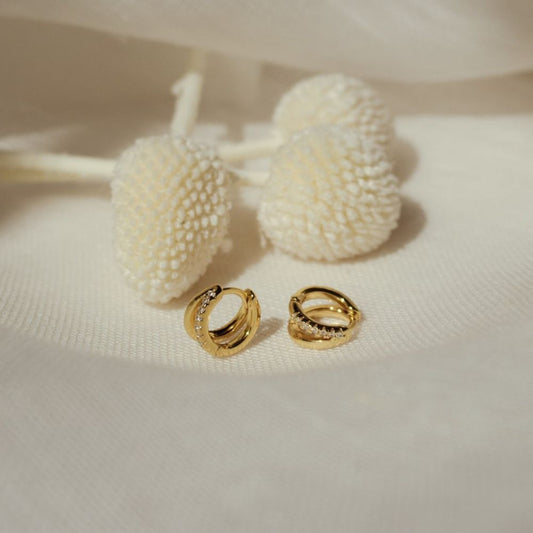 DOUBLE HOOP HUGGIE EARRINGS (PAIR) - Alonna's Legging Land