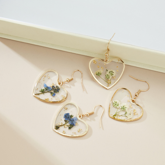 BLOSSOM HEART EARRINGS (PAIR) - Alonna's Legging Land