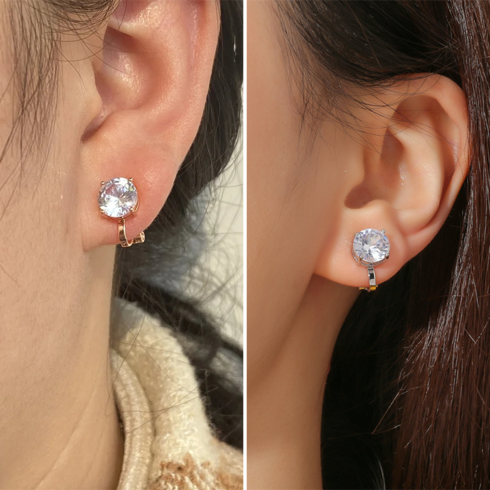 SOLITAIRE STUD EARRINGS (PAIR) - Alonna's Legging Land