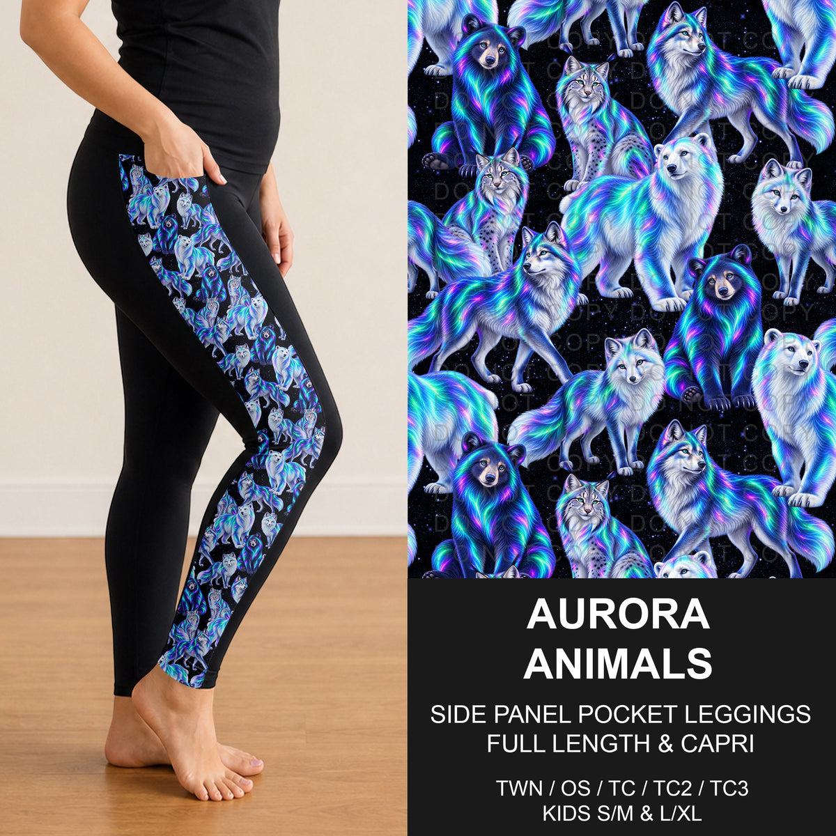 B320 - Preorder Aurora Animals Side Panel Pocket Leggings (Closes 11/08. ETA: mid Jan.)