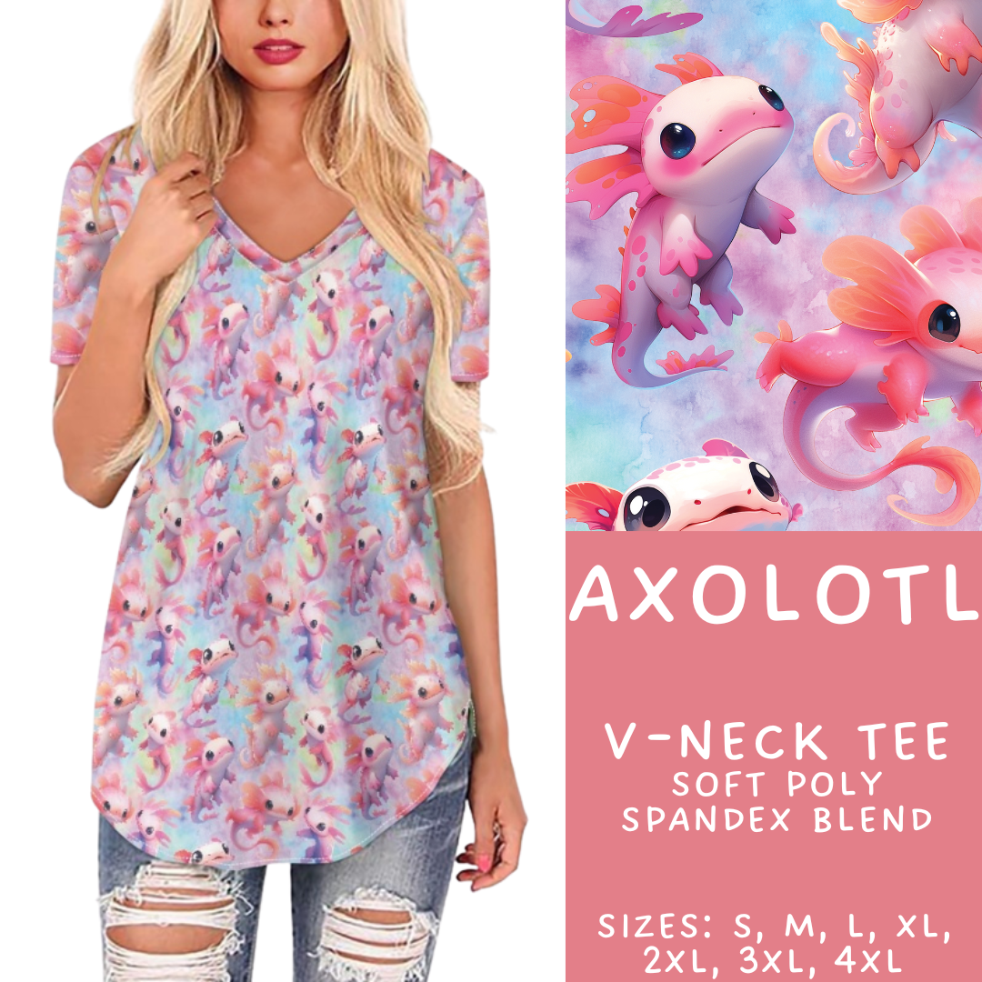 Batch #411 - July Request Run - Closes 9/11 - ETA late October - Axolotl V-Neck Tee