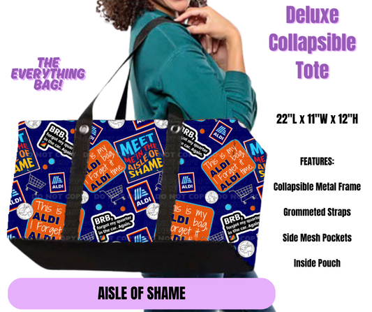 Preorder! Closes 5/19. ETA August. Aisle of Shame Collapsible Tote