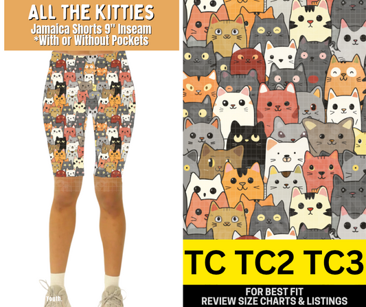 All The Kitties Jamaica Shorts w/ Pockets
