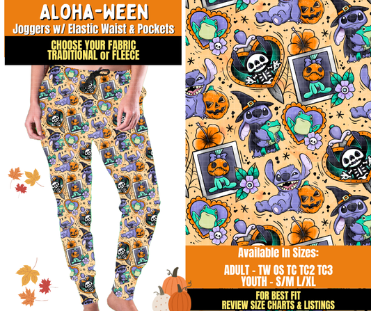 Preorder! Closes 7/16. ETA Oct. Aloha-ween Joggers Choose Fleece or Traditional