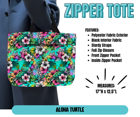 Preorder! Closes 5/21. ETA August. Aloha Turtle Zipper Tote