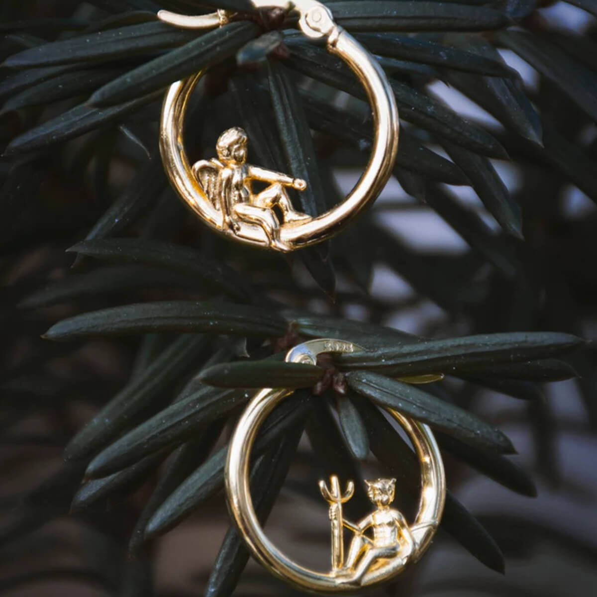 ANGEL & DEVIL HOOP EARRINGS (PAIR)