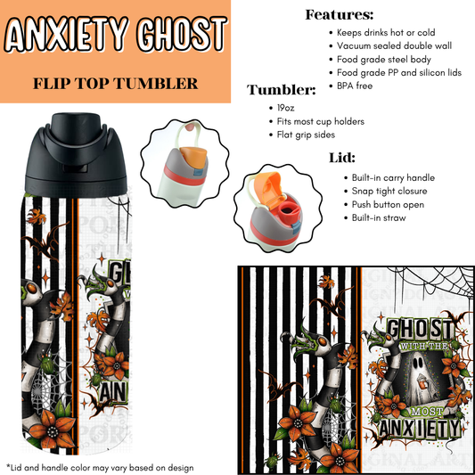 Anxiety Ghost Flip Top Tumbler
