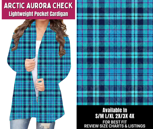 Preorder! Closes 8/6. ETA Nov. Arctic Aurora Check Pocket Cardigan