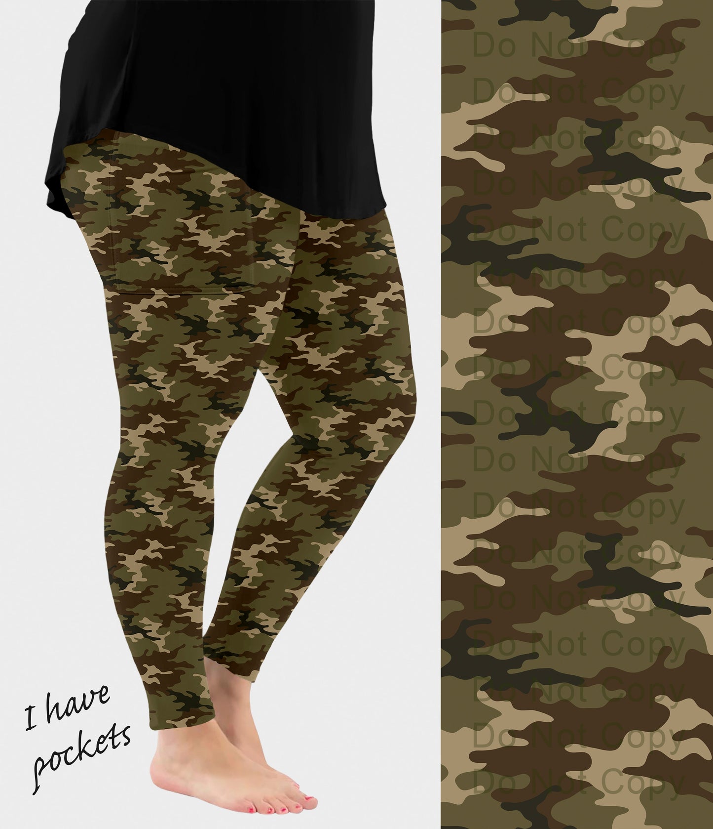 RTS - Army Camo Leggings w/ Pockets