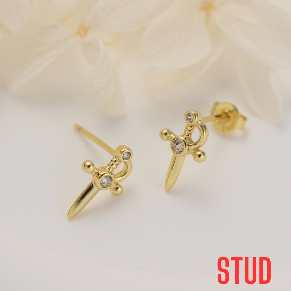 DAGGER CROSS EARRINGS (PAIR) - Alonna's Legging Land