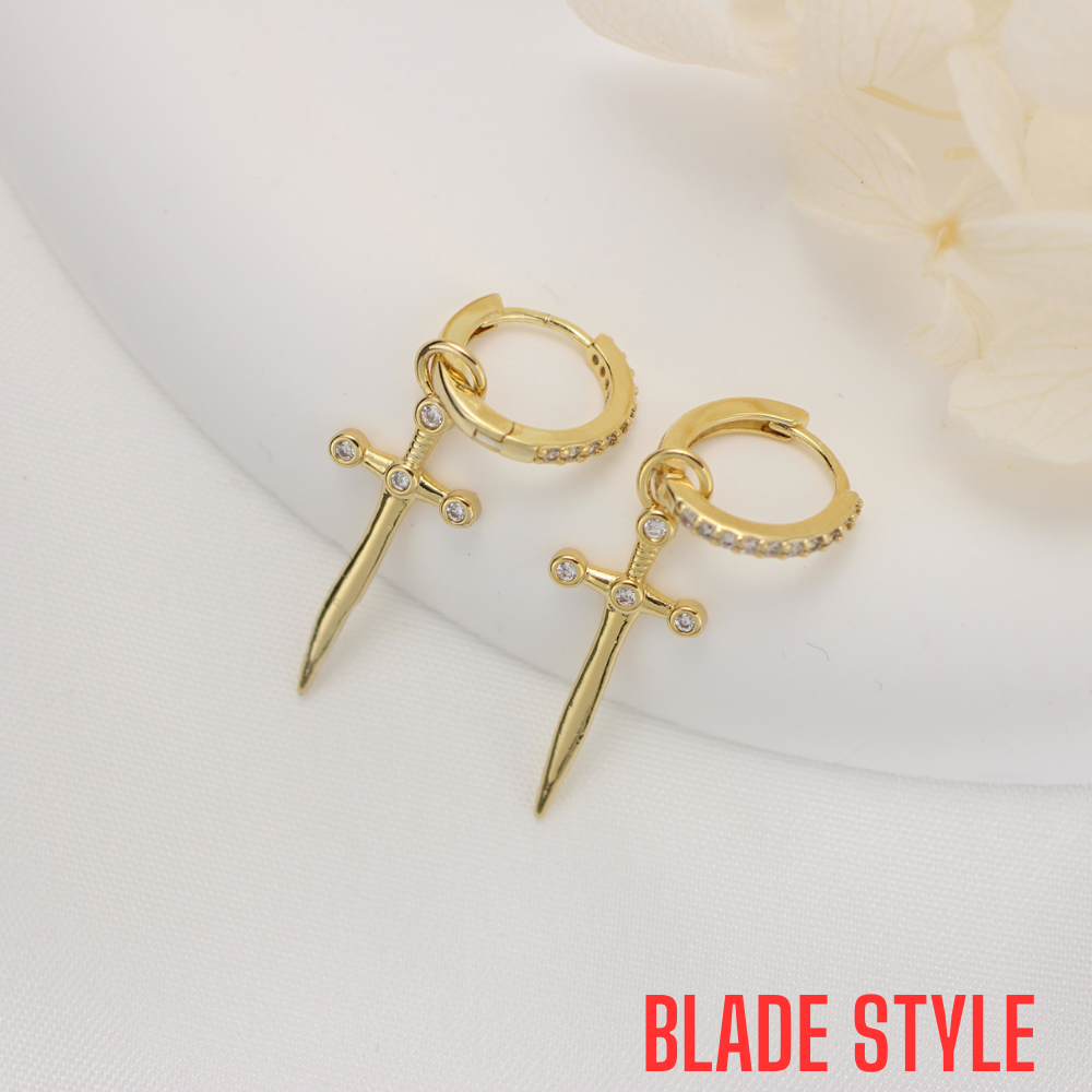 DAGGER CROSS EARRINGS (PAIR) - Alonna's Legging Land