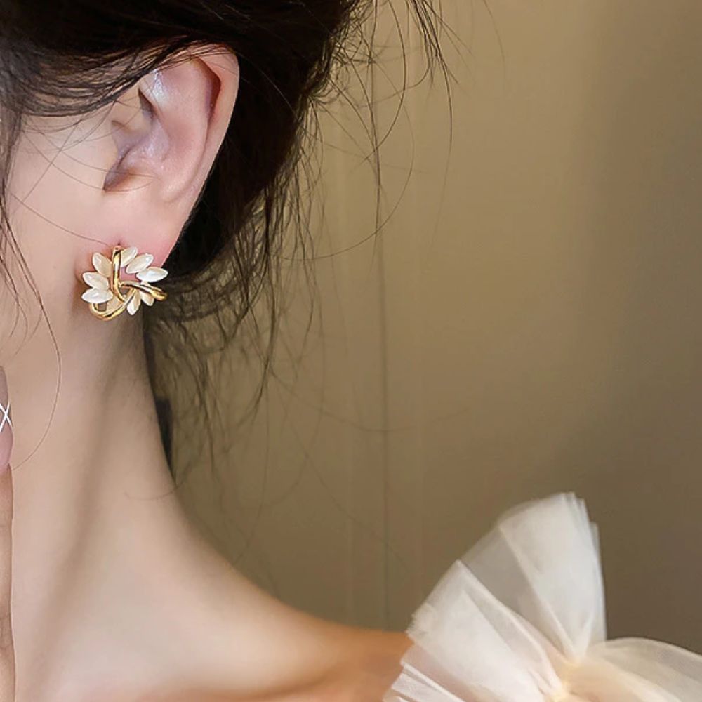 OPAL PETAL STUD EARRINGS (PAIR) - Alonna's Legging Land