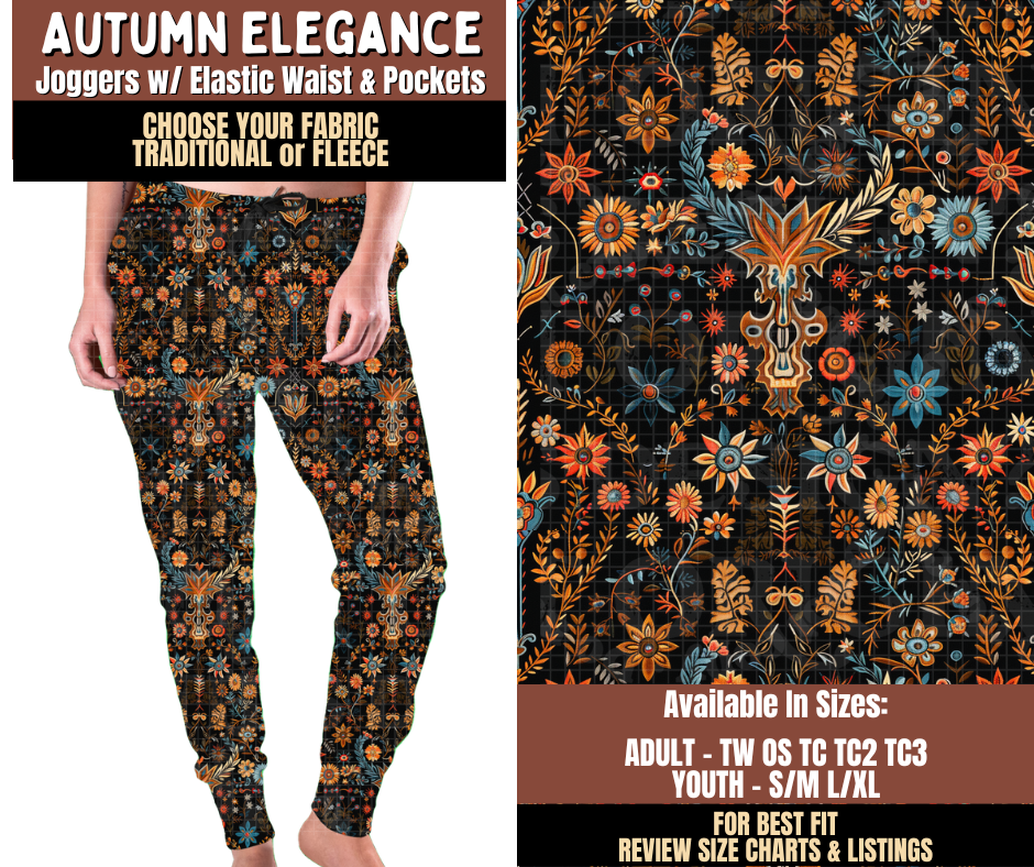 Preorder! Closes 7/27. ETA Oct. Autumn Elegance Joggers Choose Fleece or Traditional