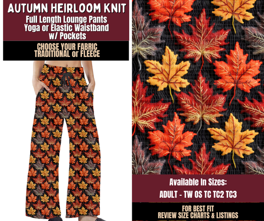 Preorder! Closes 7/22. ETA Oct. Autumn Heirloom Knit Lounge Pants Choose Fleece or Traditional