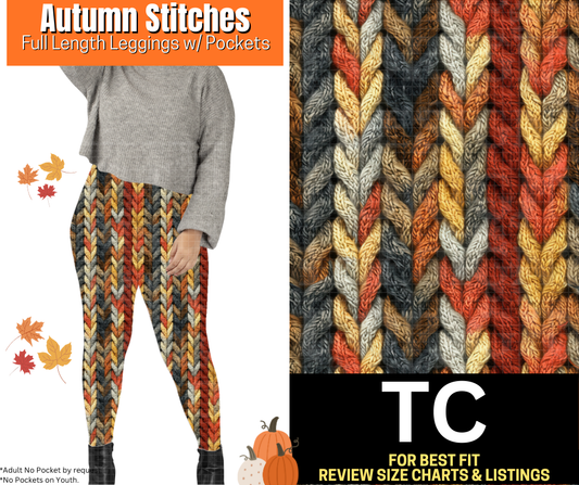 Autumn Stitches Full Length Leggings w/ Pockets