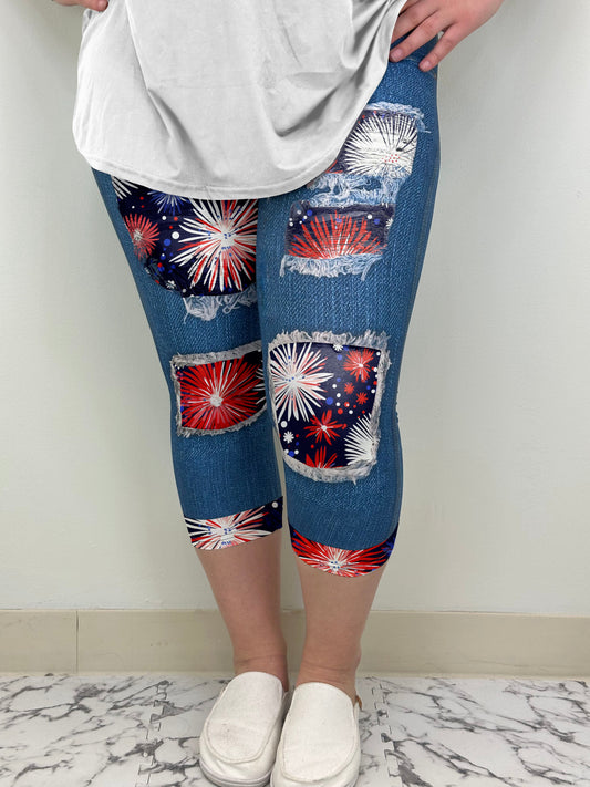 Boom Boom Denim Capri w/ Pockets | Run Ends 2/24 | ETA 42 Days - Alonna's Legging Land