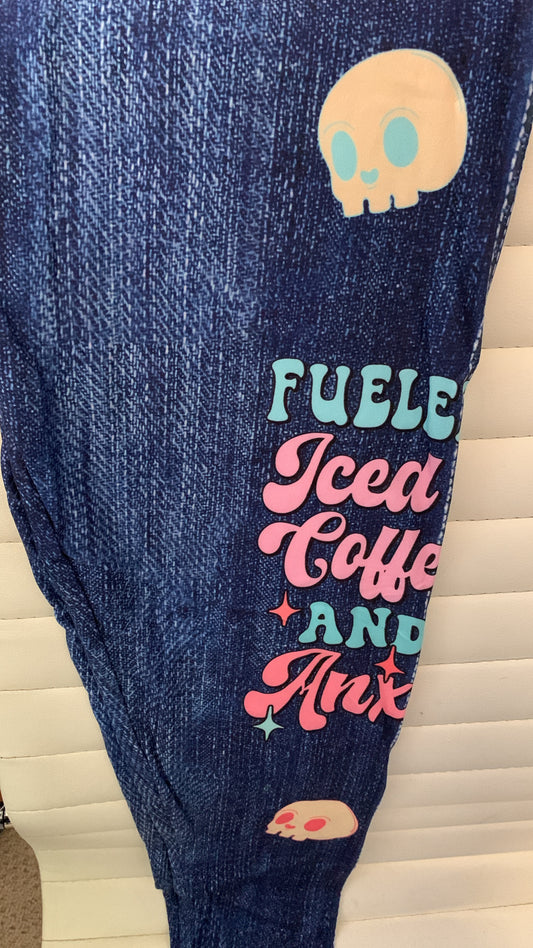 Coffee & Anxiety Side Leg - Alonna's Legging Land