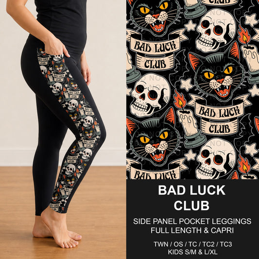 B295 - Preorder Bad Luck Club Side Panel Pocket Leggings (Closes 6/14. ETA: late Aug.)
