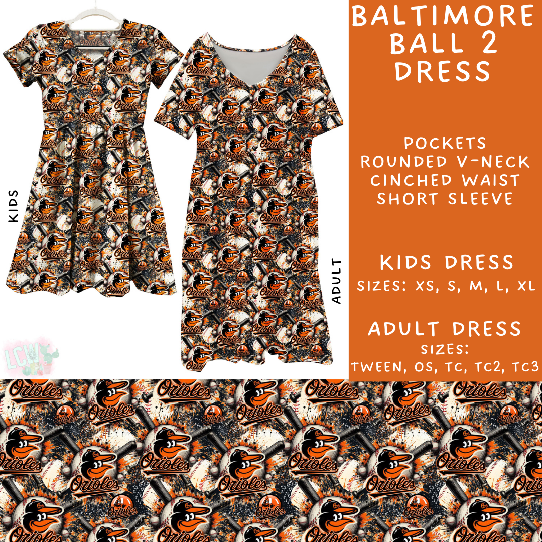 Batch #498 - Strike Out 3 - Closes 3/2 - ETA early May - Baltimore Ball 2 Adult & Kids Dresses - Alonna's Legging Land