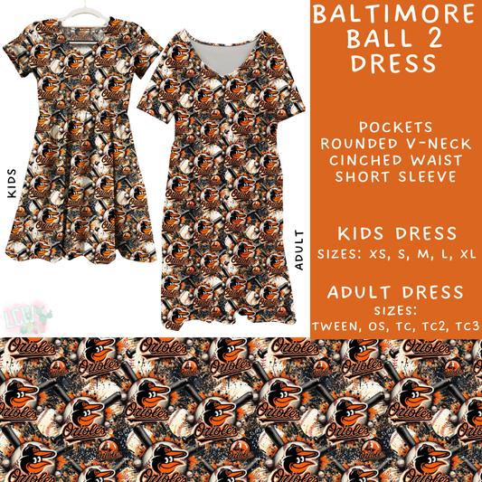 Batch #498 - Strike Out 3 - Closes 3/2 - ETA early May - Baltimore Ball 2 Adult & Kids Dresses - Alonna's Legging Land