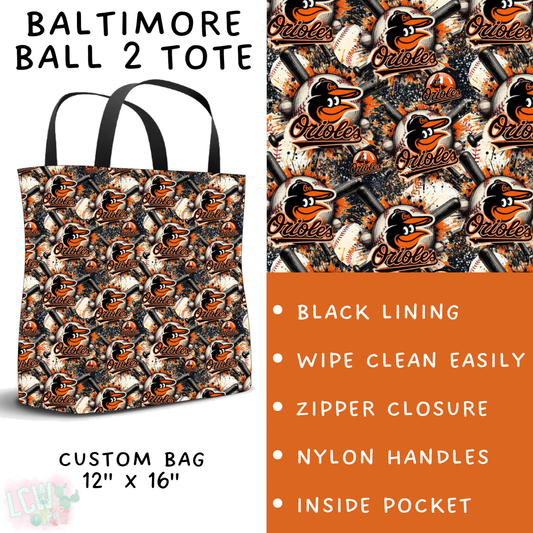 Batch #498 - Strike Out 3 - Closes 3/2 - ETA early May - Baltimore Ball 2 Tote - Alonna's Legging Land
