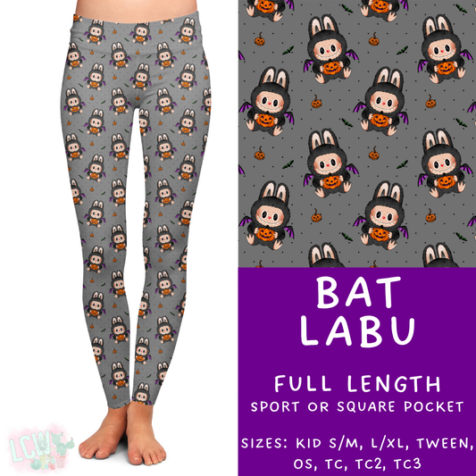 Ready to Ship - Bat Labu Full Length Leggings - Sport Pocket TC