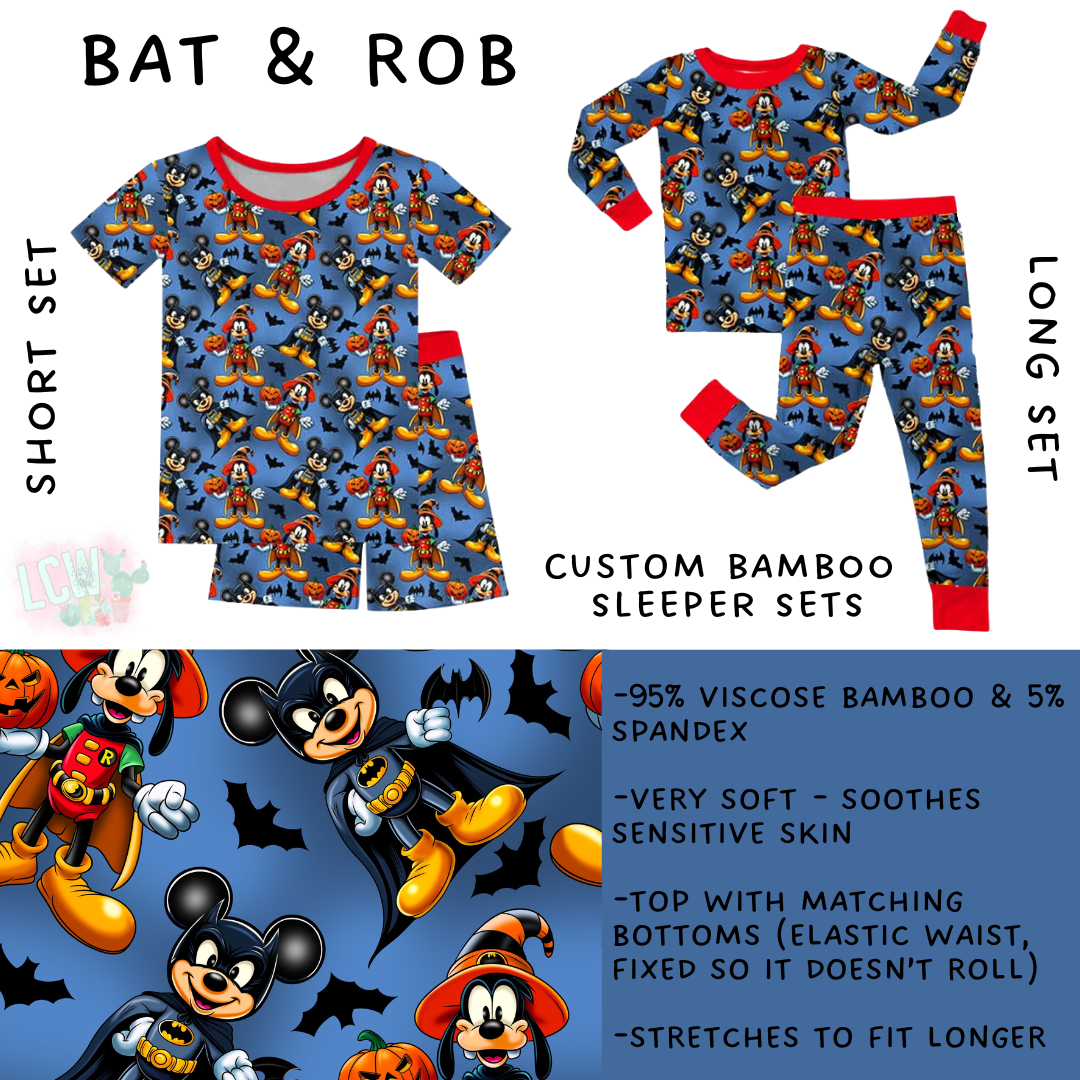 Bat & Rob Bamboo Short Sleeper Set - 5T, 6T & 7T