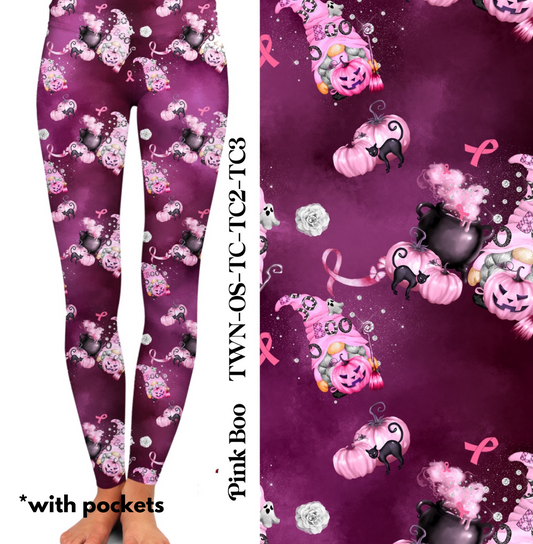 Pink Boo - Leggings with Pockets