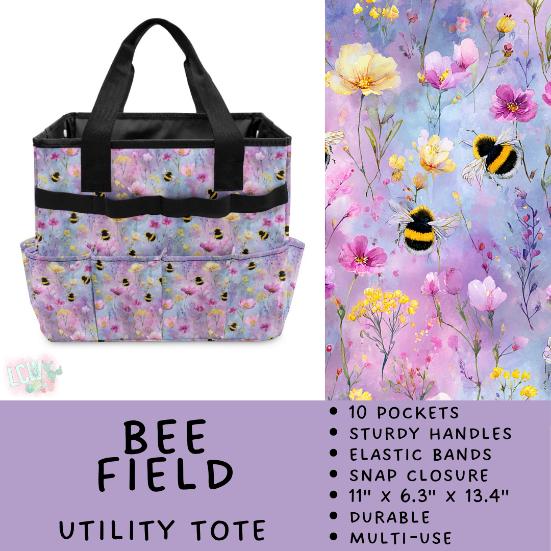 Batch #549 - Utility Tote 2 - Closes 6/29 - ETA late August - Bee Field Utility Tote